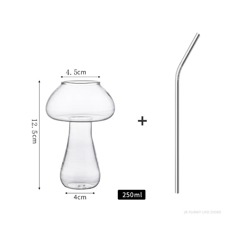 Mushroom Cocktail Glass | With Straw