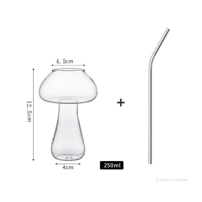 Mushroom Cocktail Glass | With Straw