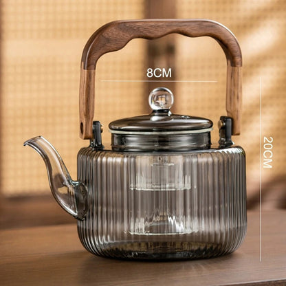 Tea Kettle | Glass & Wood