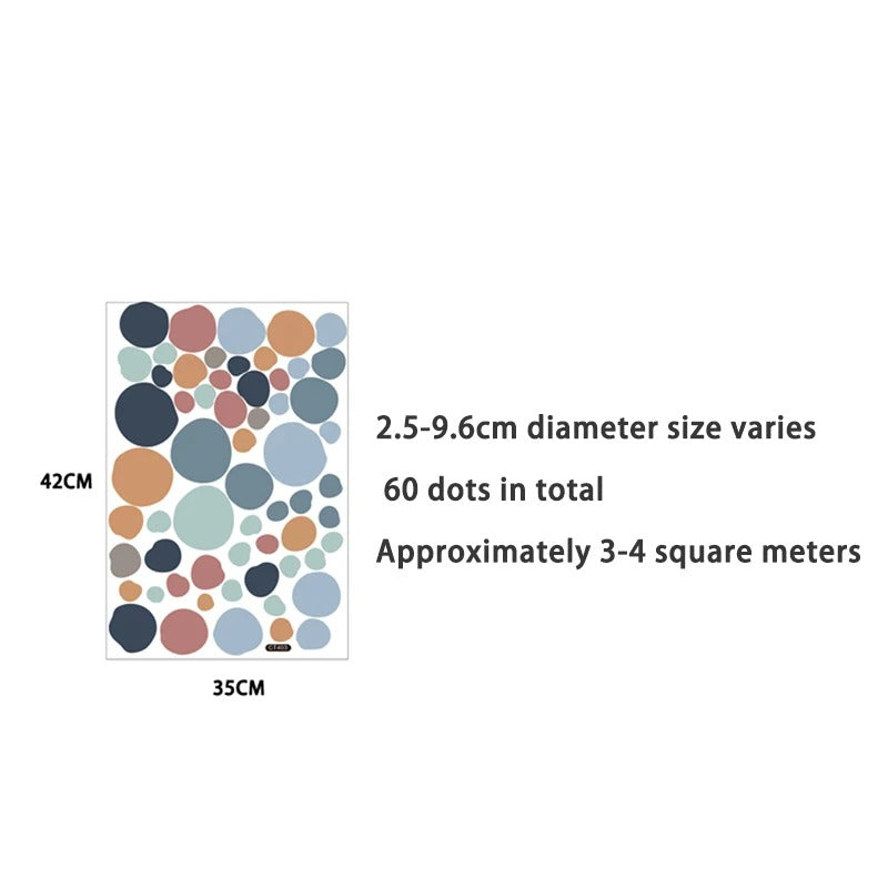Πολύχρωμες κουκκίδες αυτοκόλλητου τοίχου | Nordic Design