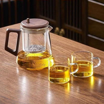 Small Office Tea Can | Glass & Wood