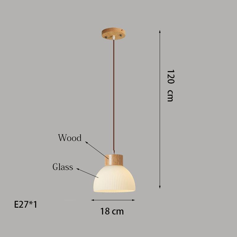 Minimalistic Japanese Pendant Light | Wood & Glass Lamp - JUGLANA