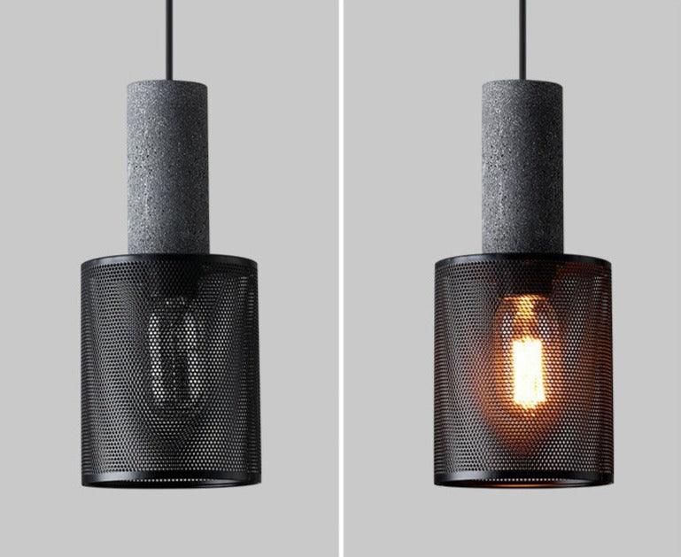 Modern Industrial Lamp | Stone & Metal - JUGLANA