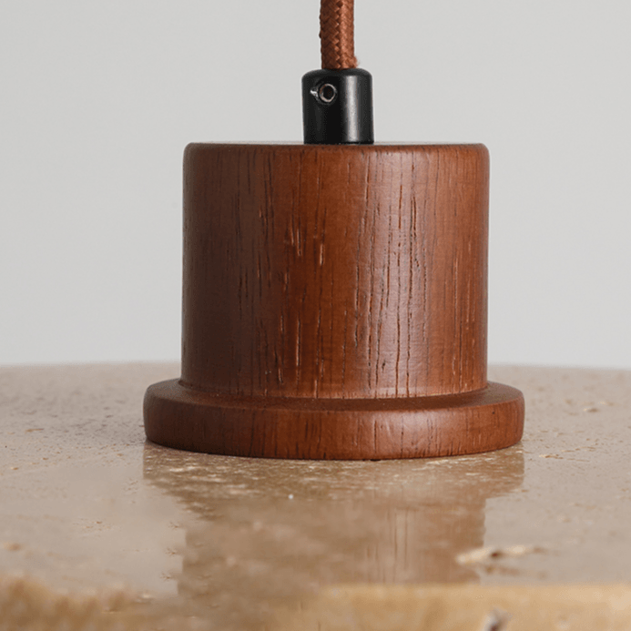 Moderne natürliche Pendelleuchte | Holz & Kordelkabel – Stein, JUGLANA