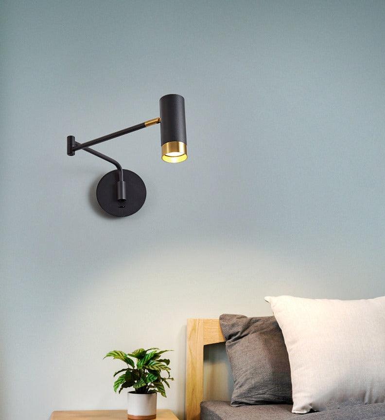 Lámpara de pared moderna | Totalmente metálico, ajustable a 360°.