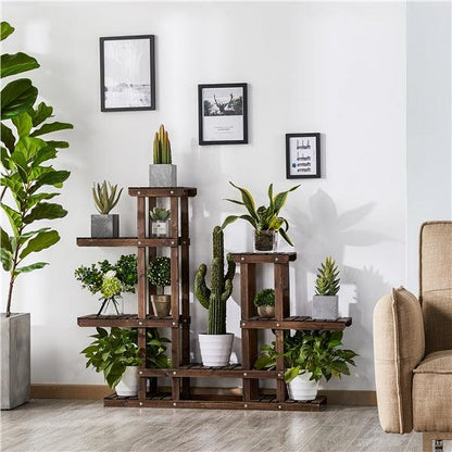 Multi-tiered Plants Rack | Fir Wood | Indoor, Outdoor Display - JUGLANA