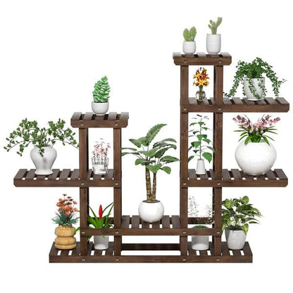 Multi-tiered Plants Rack | Fir Wood | Indoor, Outdoor Display - JUGLANA
