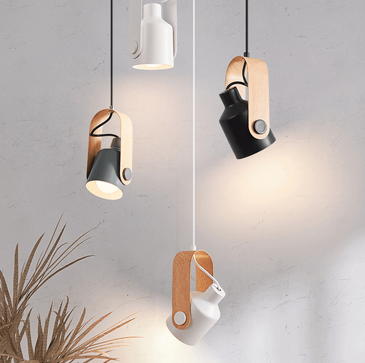 Minimalistic Hanging Spotlight | Wood & Metal - JUGLANA