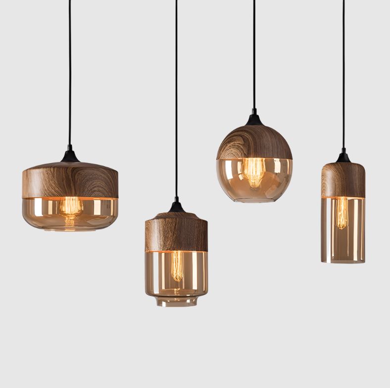 Wood Grain Pendant Light | Nordic Minimalistic Ceiling Lamp - JUGLANA