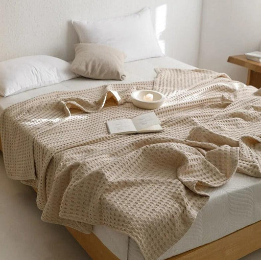 Nordic Waffle Blanket | 100% Cotton - JUGLANA