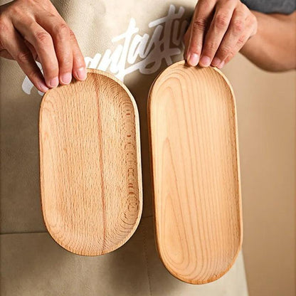 Oval Solid Wood Plate | Kitchen Utensils | Japanese Design - JUGLANA