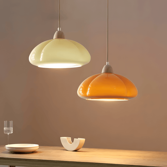 Retro Pumpkin Lamp | Glass & Wood - JUGLANA