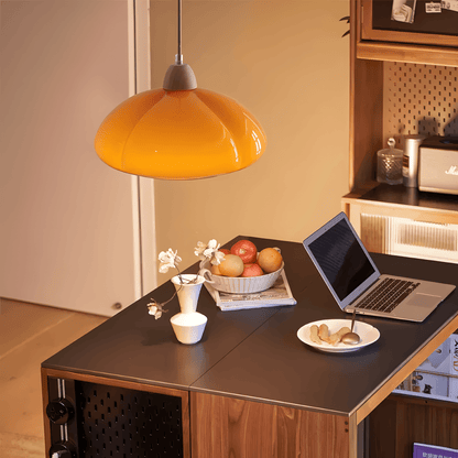 Retro Pumpkin Lamp | Glass & Wood - JUGLANA