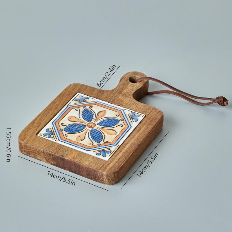 Rustic Coaster  Solid Wood & Ceramic Trivet – JUGLANA