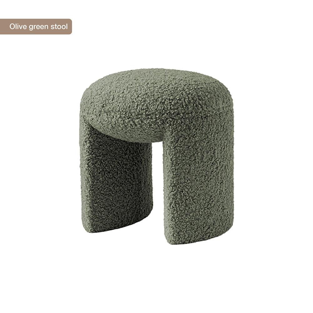 Soft Wool Optic Stool | Living Room, Dressing & Make-Up Area | Minimalistic Nordic Design - JUGLANA