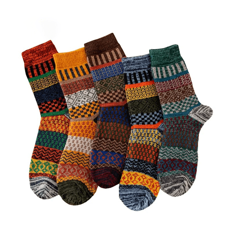 Thick Colorful Wool Socks | 5 Pairs, 100% Wool – JUGLANA