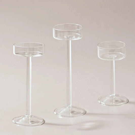 Transparent Candle Stand | Glass - JUGLANA