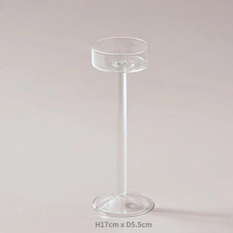 Transparent Candle Stand | Glass - JUGLANA