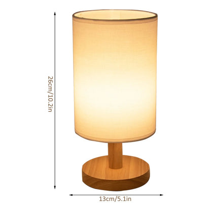 Nordic Printed Table Lamp | Wood & Linen