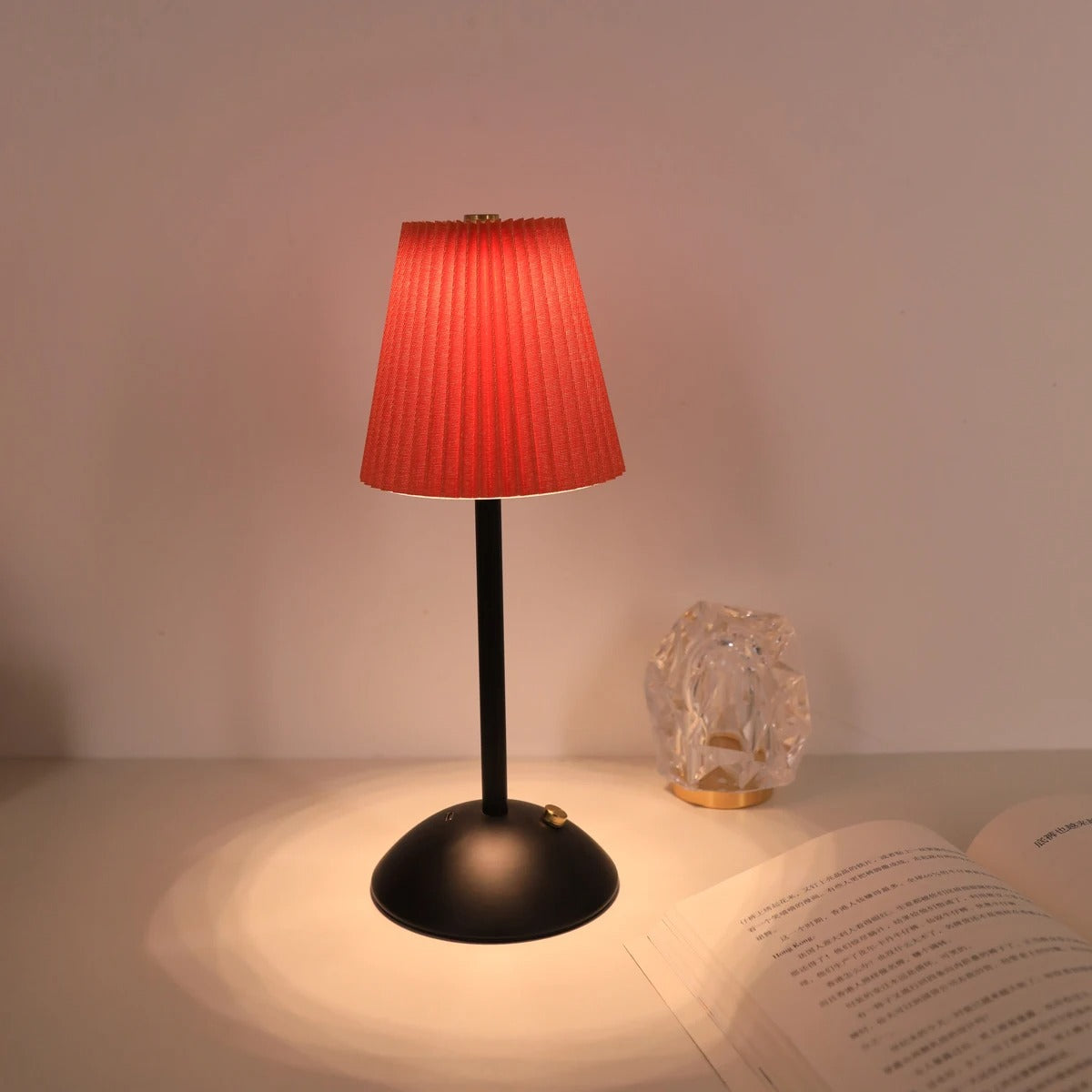 Nordic Pleated Table Lamp | Metal & Fabric