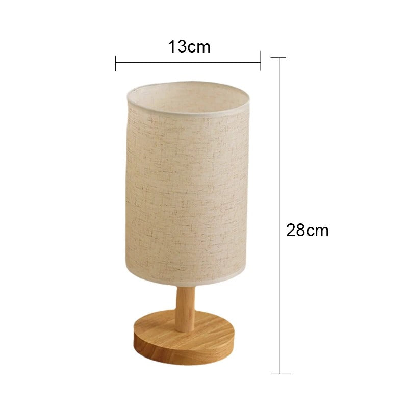 Nordic Natural Bedside Lamp | Wood & Linen