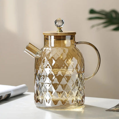 Classic Crystal Tea Kettle | Glass & Wood