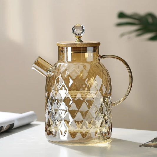 Classic Crystal Tea Kettle | Glass & Wood