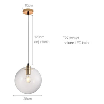 Modern Sphere Dining Lamp | Full Glass