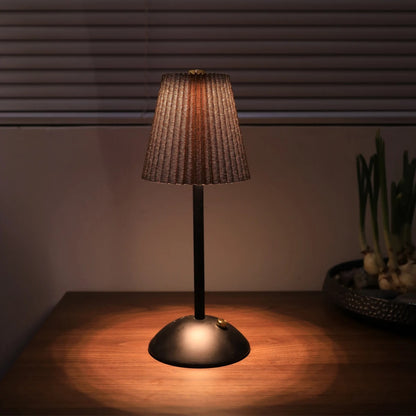 Nordic Pleated Table Lamp | Metal & Fabric