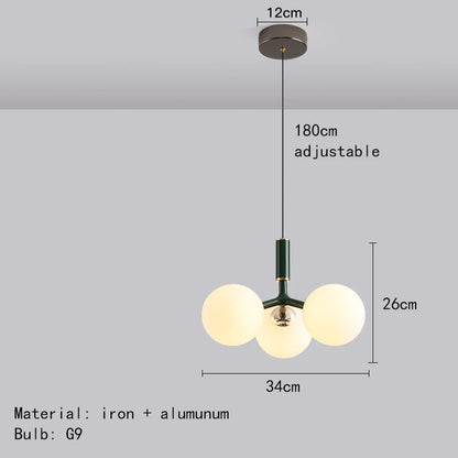 Mini lampadario moderno nordico | Metallo e vetro