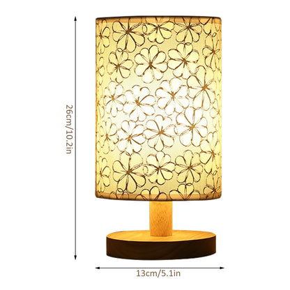 Nordic Printed Table Lamp | Wood & Linen