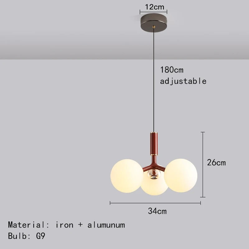 Mini lampadario moderno nordico | Metallo e vetro