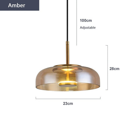 Modern Diner Pendant Lamp | Glass & Metal