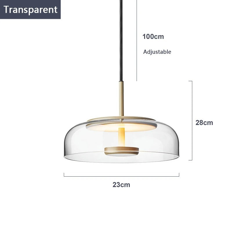 Modern Diner Pendant Lamp | Glass & Metal