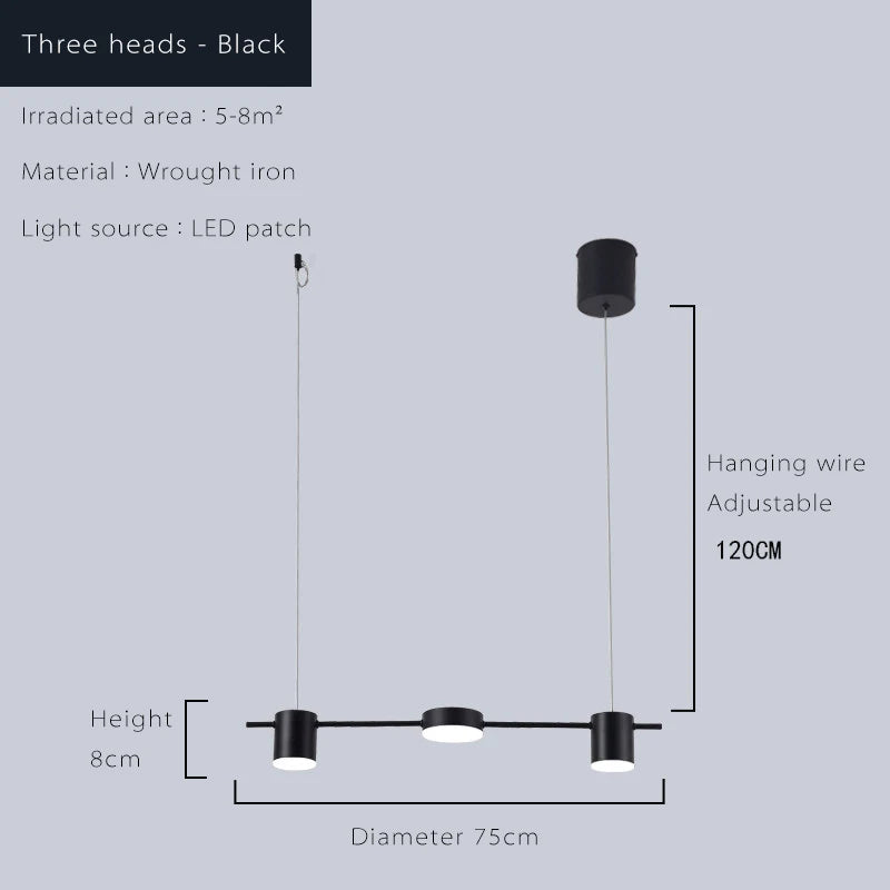 Lámpara de araña moderna con punto de barra | Metal completo