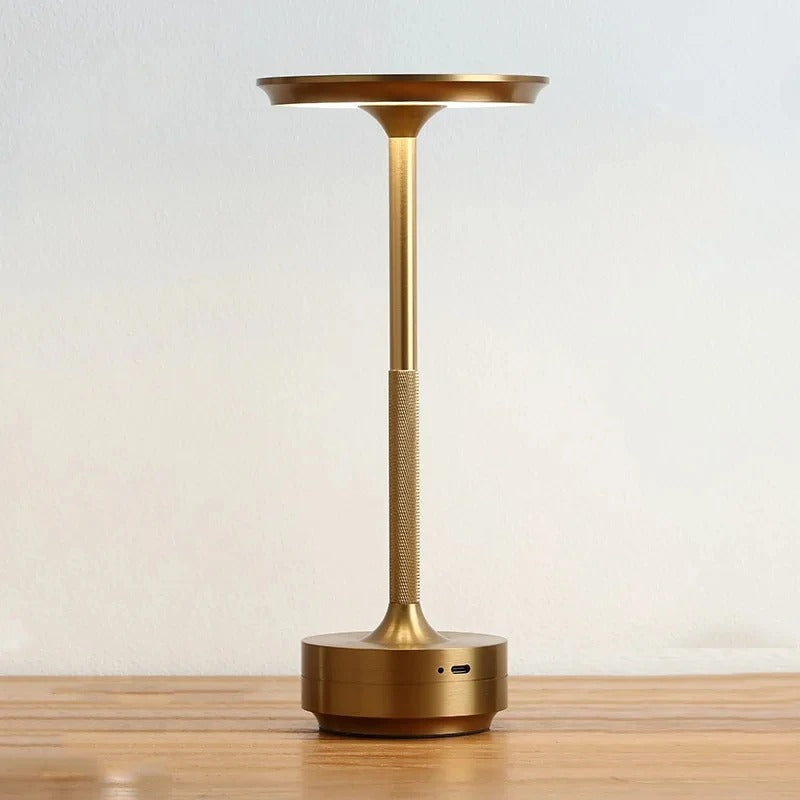 Lámpara de escritorio elegante | Totalmente metálico, recargable