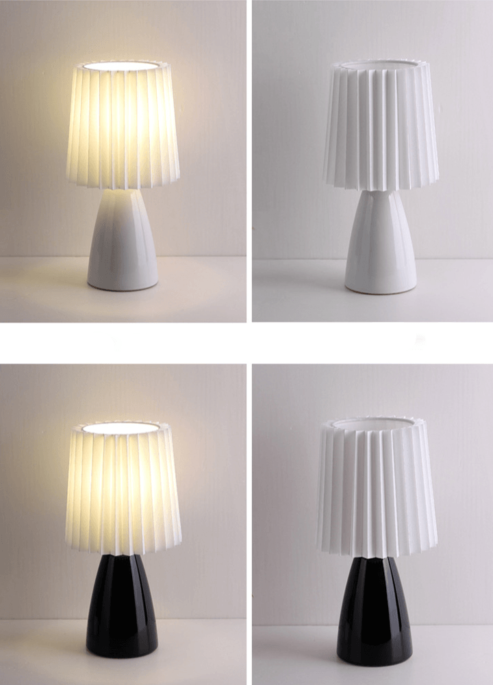 Vintage Pleated Table Lamp | Nordic Ceramic Design - JUGLANA