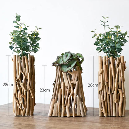 Naturlig Brenches Vase | Fullt trä