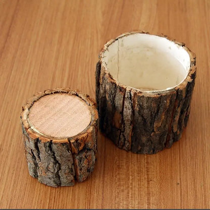 Wood Log Plant Pot | Full Wood