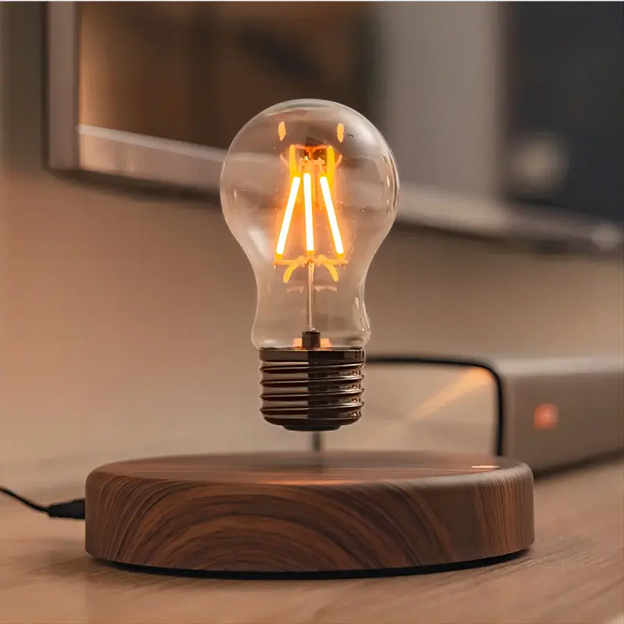 Floating Bulb Lamp | Natural Wood Socket